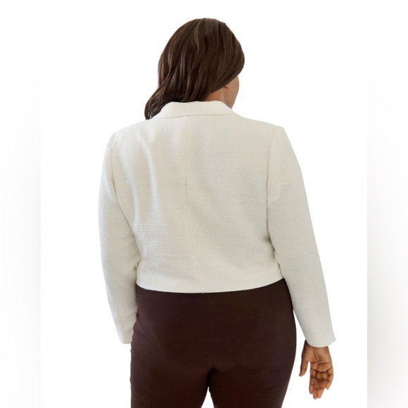 Marée Pour Toi Chic Tweed Jacket in Ivory/Off White, Plus Size 22 New w/Tag - Picture 3 of 12